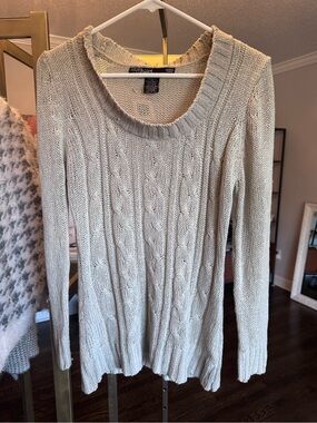 26 International Cable Knit Scoop Neck Sweater - Cream